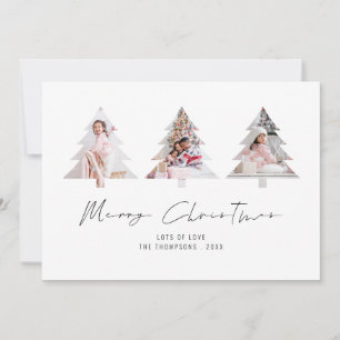 3 Tree Shape Photos 2026 Calendar Merry Christmas Holiday Card