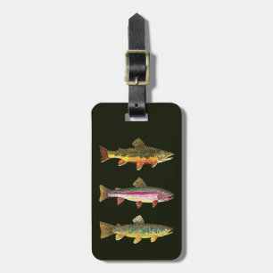 3 Trout - Brook, Brown, Rainbow Luggage Tag