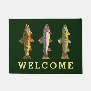 3 Trout Fishing Home, Office, Business Decor Doormat