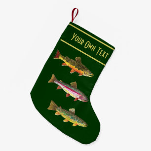3 Trout for Fly Fishing Fishermen and Fisherwomen Small Christmas Stocking