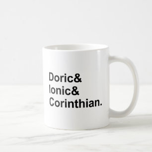 3 Types of Greek Columns   Doric Ionic Corinthian Coffee Mug