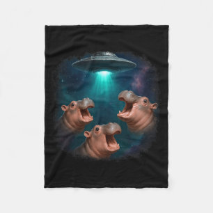 3 Ufo Baby Hip Funny Hiptamus Graphic Animal Lover Fleece Blanket