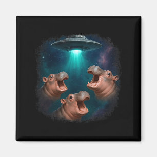 3 Ufo Baby Hip Funny Hiptamus Graphic Animal Lover Magnet