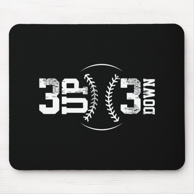 3 UP 3 Down Baseball   Mouse Mat (Front)