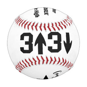 3 Up 3 Down Baseball, Personalised Graduation Gift Baseball