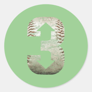 3 Up 3 Down  Three Up Three Down Baseball  Classic Round Sticker