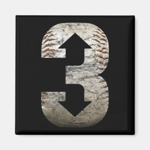 3 Up 3 Down Three Up Three Down Baseball Magnet