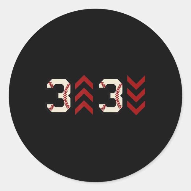 3 up 3 down  Three Up Three Down Baseball Softball Classic Round Sticker (Front)