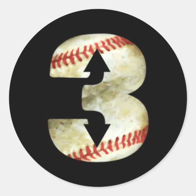 3 Up 3 Down Three Up Three Down Baseball Softball  Classic Round Sticker (Front)
