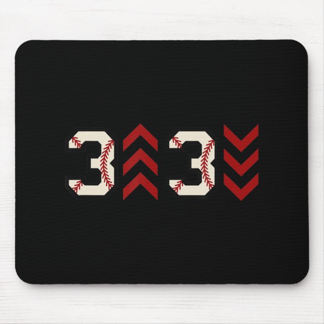 3 up 3 down  Three Up Three Down Baseball Softball Mouse Mat (Front)
