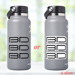 3 Vinyl Black Monogram logo Business Water Bottle
