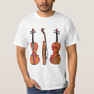 3 violins Original musical Instruments Pop Art T-Shirt