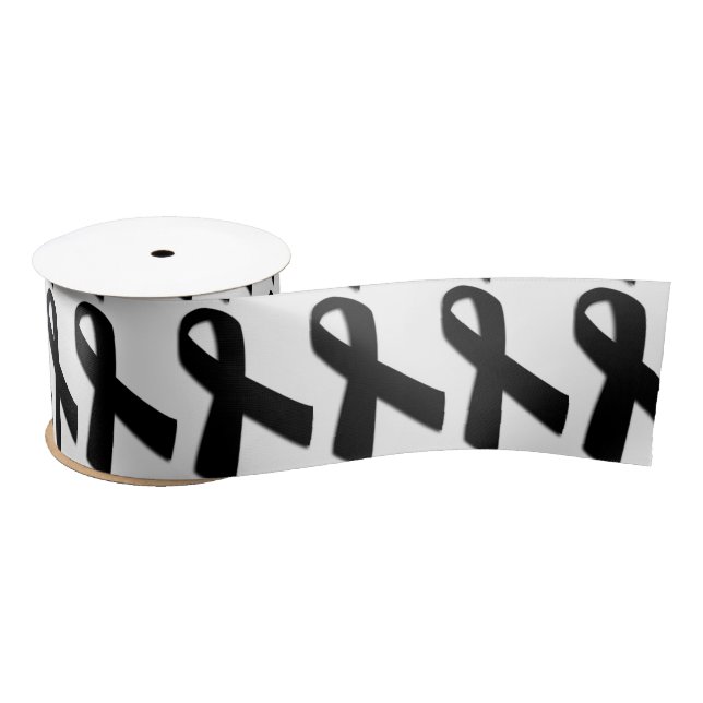 3" Wide Satin Melanoma Cancer Awareness Ribbon Satin Ribbon (Spool)