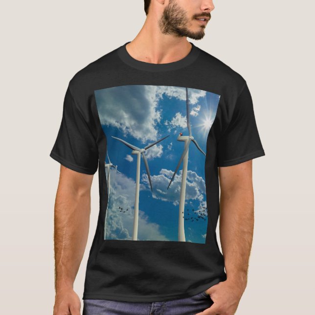 3 Wind Turbines T-Shirt (Front)