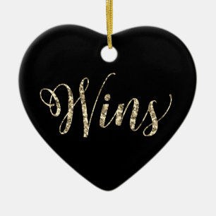 *~* 3 wins Scotty Gold Glitter Heart Love Ornament