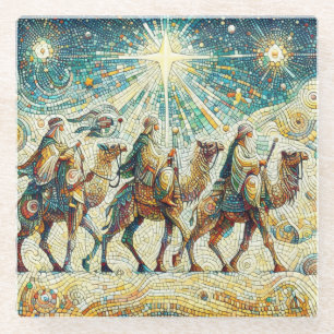 3 Wise men Glass Coaster