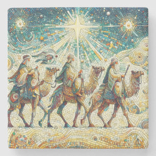 3 Wise men Stone Coaster