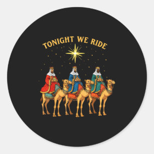 3 Wise Men Tonight We Ride Christmas Classic Round Sticker