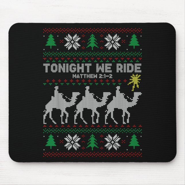 3 Wise Men Tonight We Ride Christmas  Mouse Mat (Front)