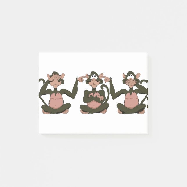 3 WISE MONKEY POST-IT NOTES (Front)