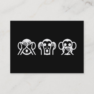 3 Wise Monkeys Emoji Business Card