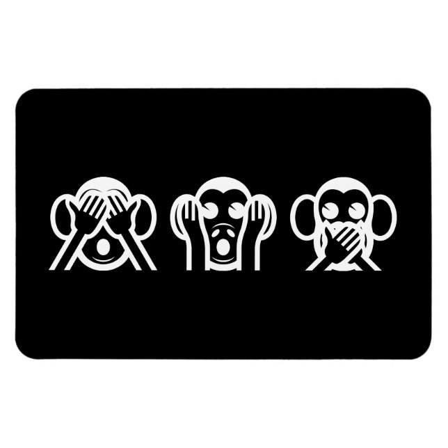 3 Wise Monkeys Emoji Magnet (Horizontal)