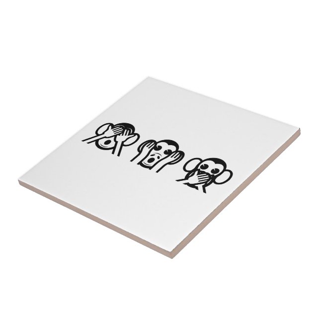 3 Wise Monkeys Emoji Tile (Side)