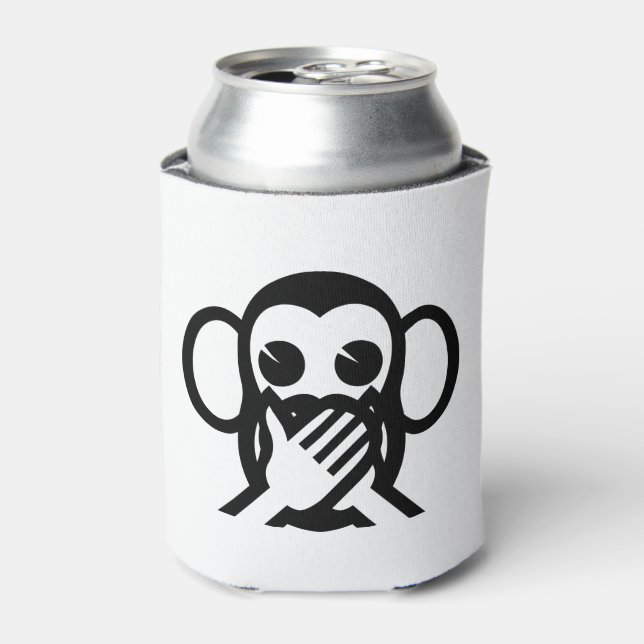 3 Wise Monkeys Iwazaru 言わざる Speak NO Evil Emoji Can Cooler (Can Front)