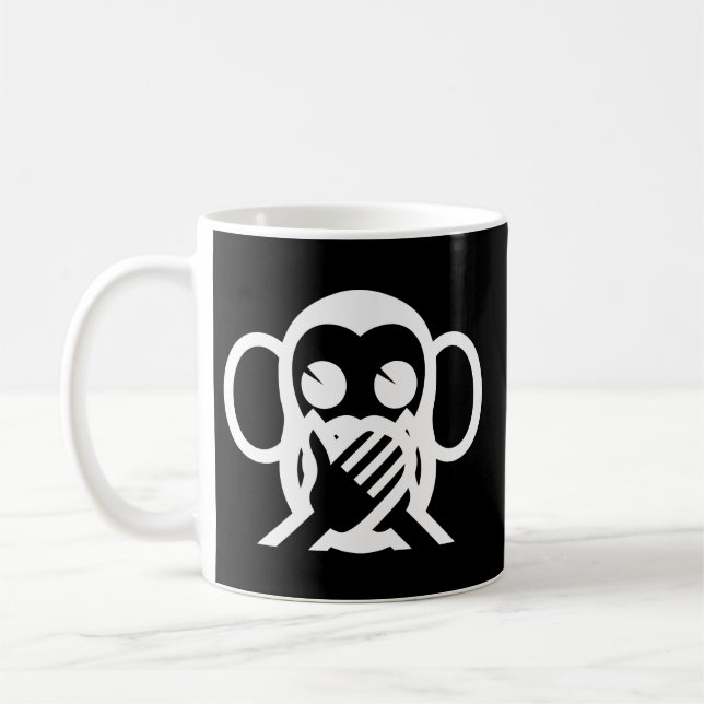 3 Wise Monkeys Iwazaru 言わざる Speak NO Evil Emoji Coffee Mug (Left)