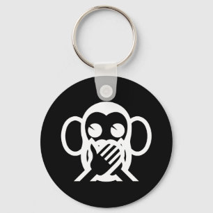 3 Wise Monkeys Iwazaru 言わざる Speak NO Evil Emoji Key Ring