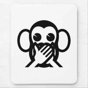 3 Wise Monkeys Iwazaru 言わざる Speak NO Evil Emoji Mouse Mat