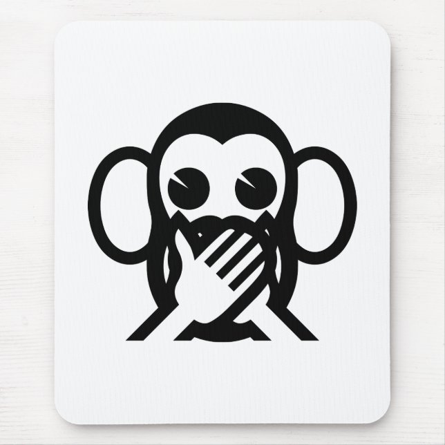 3 Wise Monkeys Iwazaru 言わざる Speak NO Evil Emoji Mouse Mat (Front)