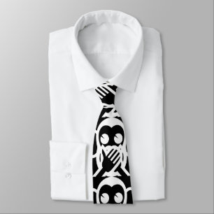 3 Wise Monkeys Iwazaru 言わざる Speak NO Evil Emoji Tie