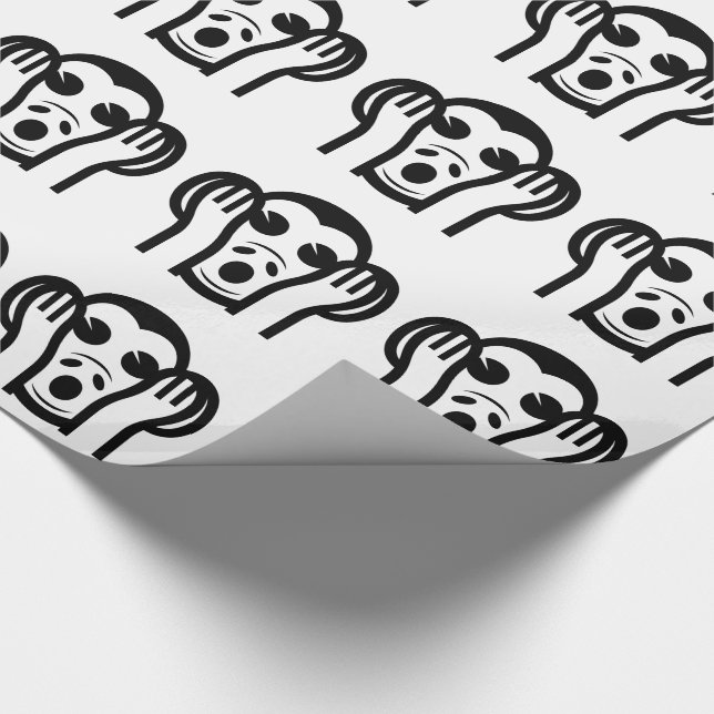 3 Wise Monkeys Kikazaru 聞かざる Hear NO Evil Emoji Wrapping Paper (Corner)