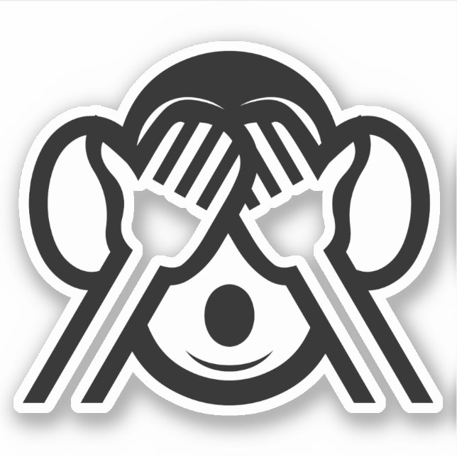 3 Wise Monkeys Mizaru 見ざる See NO Evil Emoji (Front)