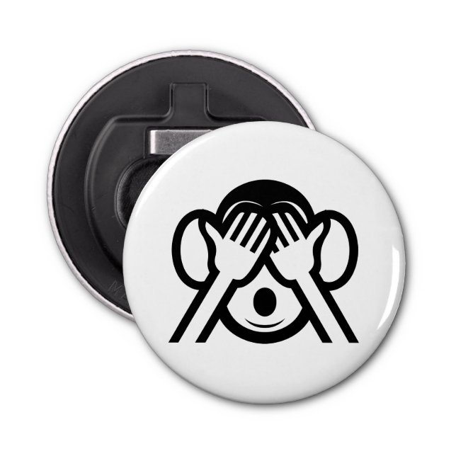 3 Wise Monkeys Mizaru 見ざる See NO Evil Emoji Bottle Opener (Front)