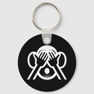 3 Wise Monkeys Mizaru 見ざる See NO Evil Emoji Key Ring
