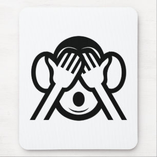 3 Wise Monkeys Mizaru 見ざる See NO Evil Emoji Mouse Mat