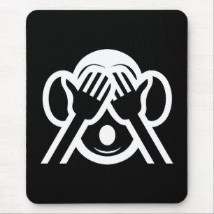 3 Wise Monkeys Mizaru 見ざる See NO Evil Emoji Mouse Mat