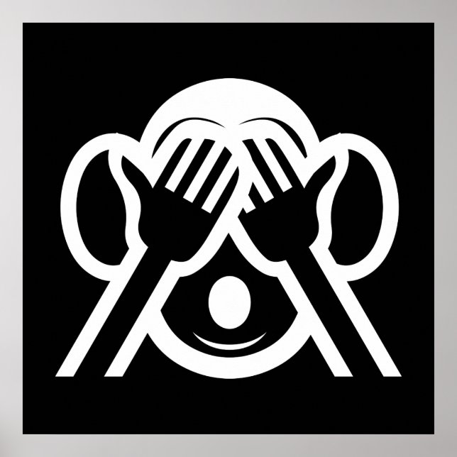 3 Wise Monkeys Mizaru 見ざる See NO Evil Emoji Poster (Front)