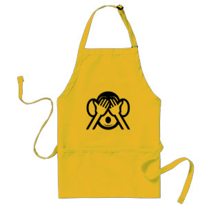 3 Wise Monkeys Mizaru 見ざる See NO Evil Emoji Standard Apron