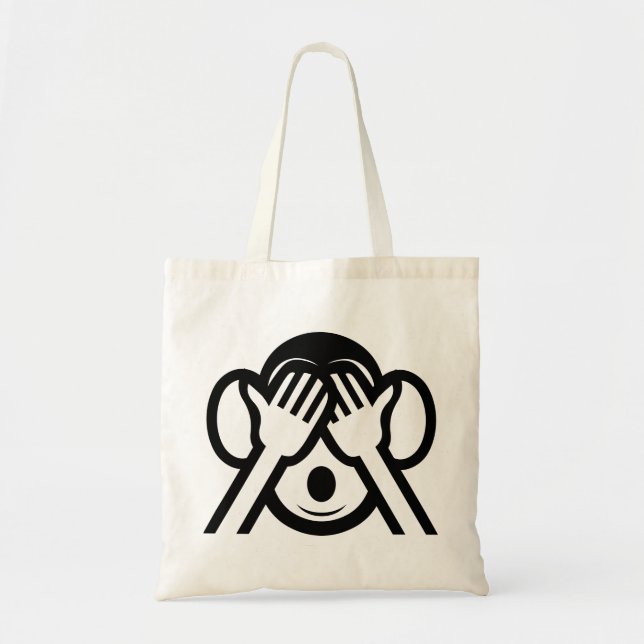 3 Wise Monkeys Mizaru 見ざる See NO Evil Emoji Tote Bag (Front)