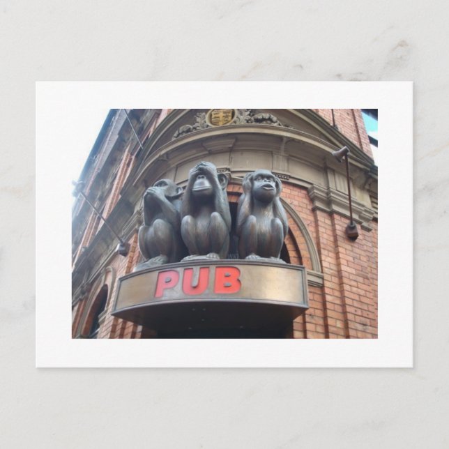 3 wise monkeys postcard (Front)