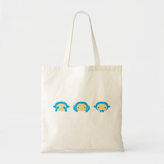 3 Wise Monkeys Tote Bag (Front)