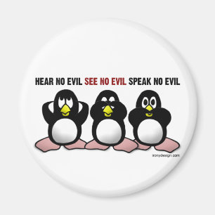 3 Wise Penguins Magnet