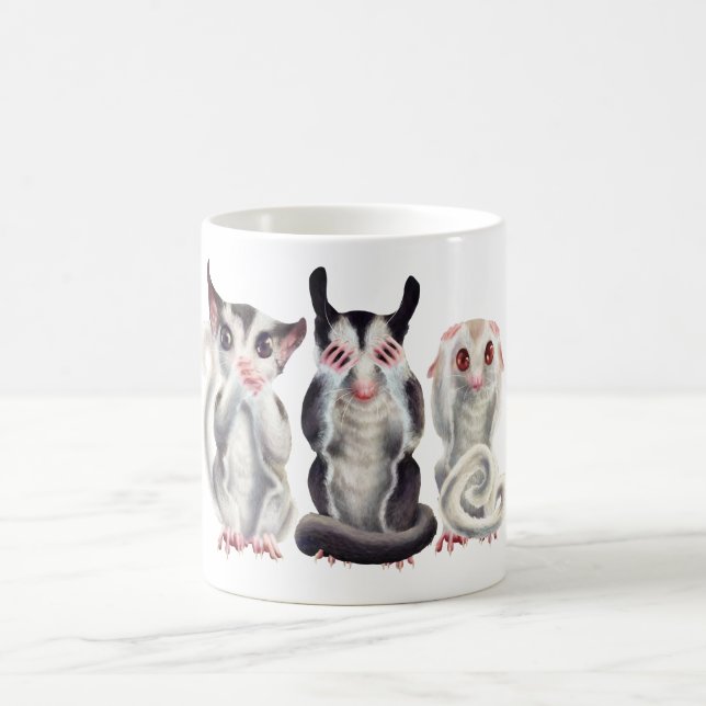 3 wise sugar gliders mug (Center)