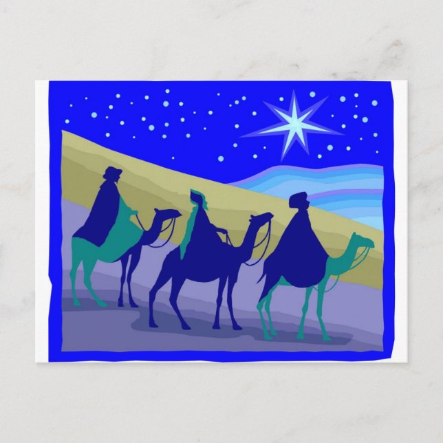 3 Wisemen on camels Christian artwork Postcard (Front)