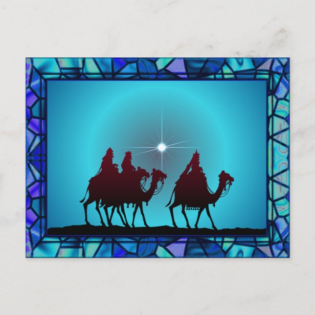 3 WISEMEN,STAR & BORDER by SHARON SHARPE Postcard (Front)