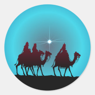 3 WISEMEN & STAR by SHARON SHARPE Classic Round Sticker