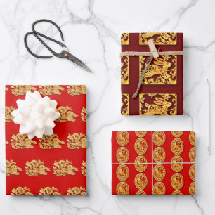 3 Wp3 Gold Chinese Paper-cut Rabbit Year Choose C Wrapping Paper Sheet